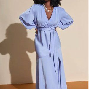 Eloquii Periwinkle Satin Maxi Dress